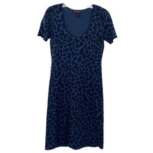 Betsey Johnson Blue Leopard Print Sweater Dress